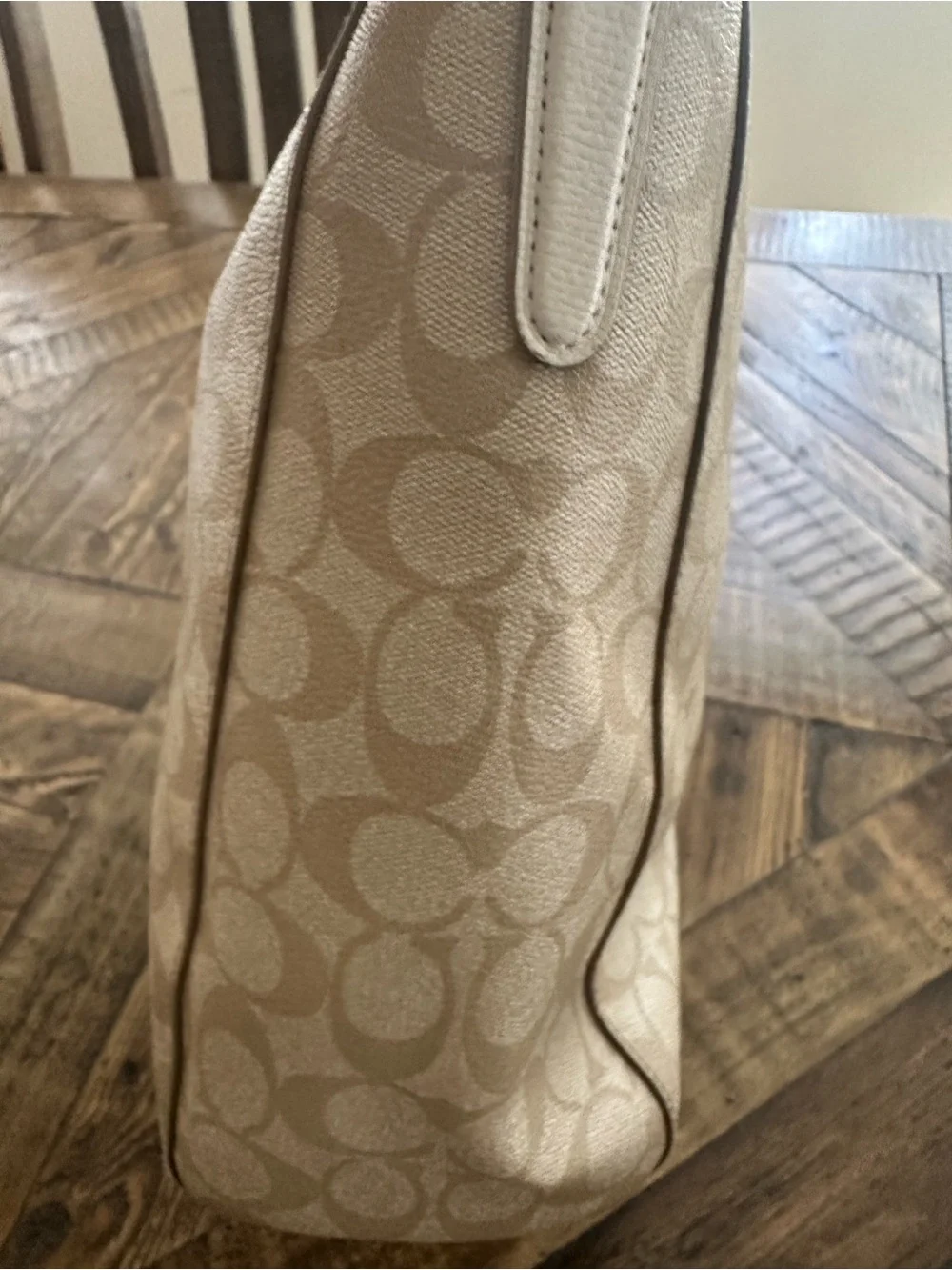 Coach Celeste Signature CC Hobo Shoulder Bag Light Khaki Chalk Circa 2015